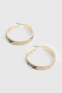 Earrings*boohoo Print Hoop Earrings snake