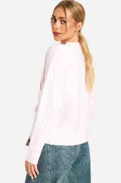 Cardigans|Up To 80% Off Winter Warmers*boohoo Soft Cable Knitted Wrap Cardigan pink