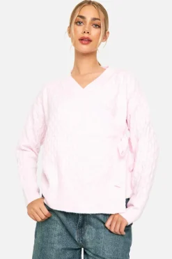 Cardigans|Up To 80% Off Winter Warmers*boohoo Soft Cable Knitted Wrap Cardigan pink