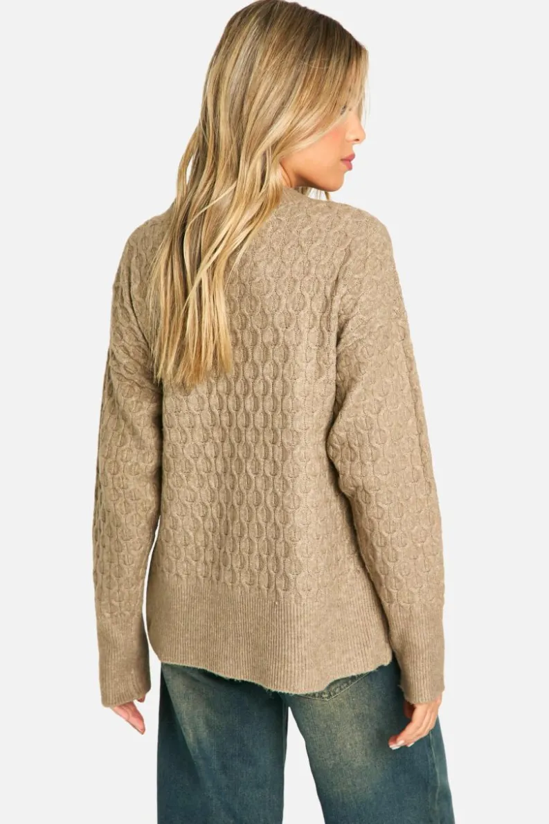 Cardigans|Up To 80% Off Winter Warmers*boohoo Soft Cable Knitted Wrap Cardigan mocha