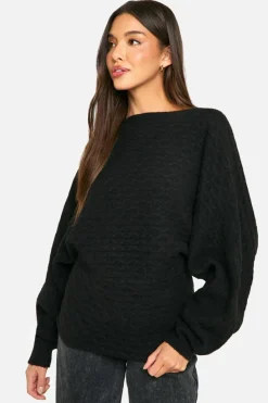 Jumpers|Up To 80% Off Winter Warmers*boohoo Soft Cable Twist Back Detail Knitted Jumper black