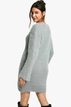 Jumper Dresses|Jumper Dresses*boohoo Soft Crew Neck Jumper Dress grey