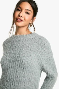 Jumper Dresses|Jumper Dresses*boohoo Soft Crew Neck Jumper Dress grey