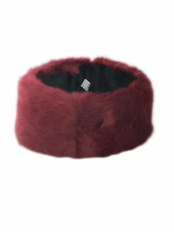 Hair Accessories*SVNX Soft Faux Fur Headband In Burgundy Dark Red