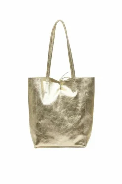 Tote Bags*Sostter Soft Metallic Leather Tote Shopper Bag | BYDRX Gold