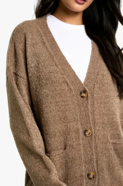 Cardigans|Jumpers & Cardigans*boohoo Soft Knit Button Through Cardigan mocha