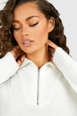 Oversized Jumpers|Jumpers*boohoo Soft Knit Funnel Neck Jumper white