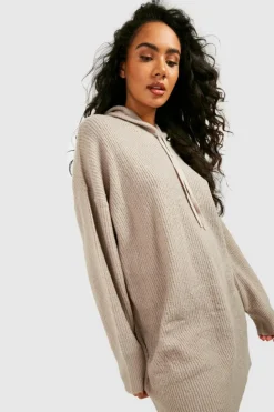 Knitted Co-Ords*boohoo Soft Knit Hoodie & Trouser Tracksuit steel