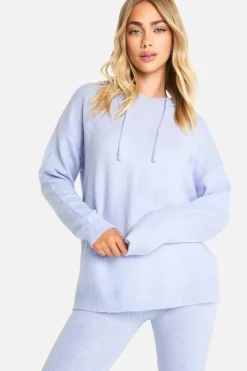 Knitted Co-Ords|Leggings*boohoo Soft Knit Hoodie & Trouser Tracksuit baby blue