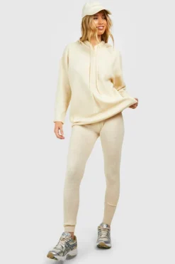 Knitted Co-Ords*boohoo Soft Knit Hoodie Co-ord stone