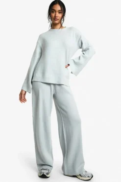 Knitted Co-Ords|Knitwear*boohoo Soft Knit Jumper And Flares Knitted Co-ord grey