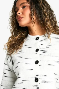 Cardigans|Knitwear*boohoo Soft Knit Marl Boxy Knitted Cardigan ecru