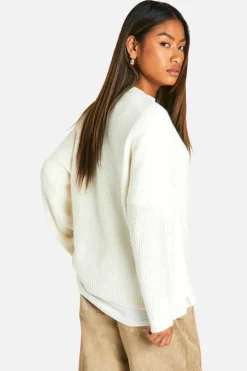 Oversized Jumpers*boohoo Soft Knit Oversized Jumper ecru