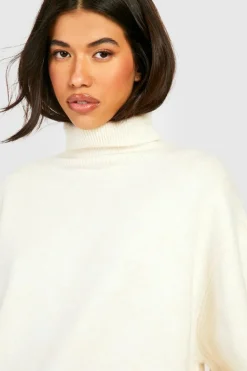 Oversized Jumpers*boohoo Soft Knit Roll Neck Jumper ecru