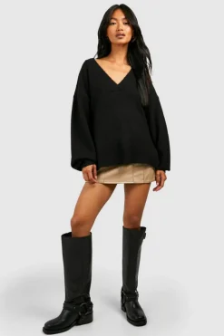 Jumpers|Jumpers & Cardigans*boohoo Soft Knit Slouchy Jumper black
