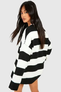 Oversized Jumpers|Jumpers*boohoo Soft Knit Stripe Jumper black