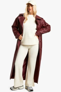 Knitted Co-Ords|Co-Ord Sets*boohoo Soft Knit Thick Rib Crew Neck Oversized Jumper And Knitted Trouser Set ecru