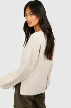 Jumpers|Jumpers & Cardigans*boohoo Soft Knit V Neck Jumper taupe