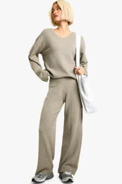Knitted Co-Ords|Knitwear*boohoo Soft Knit V Neck Wide Leg Knitted Co-ord oatmeal