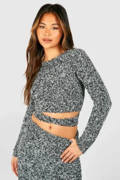 Jumpers|Jumpers & Cardigans*boohoo Soft Marl Knit Tie Back Jumper black