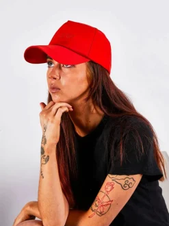 Hats & Gloves|Hats & Gloves*SVNX Soft Nylon 'Enjoy The Now' Embroidered Baseball Cap in Setting Sun Orange