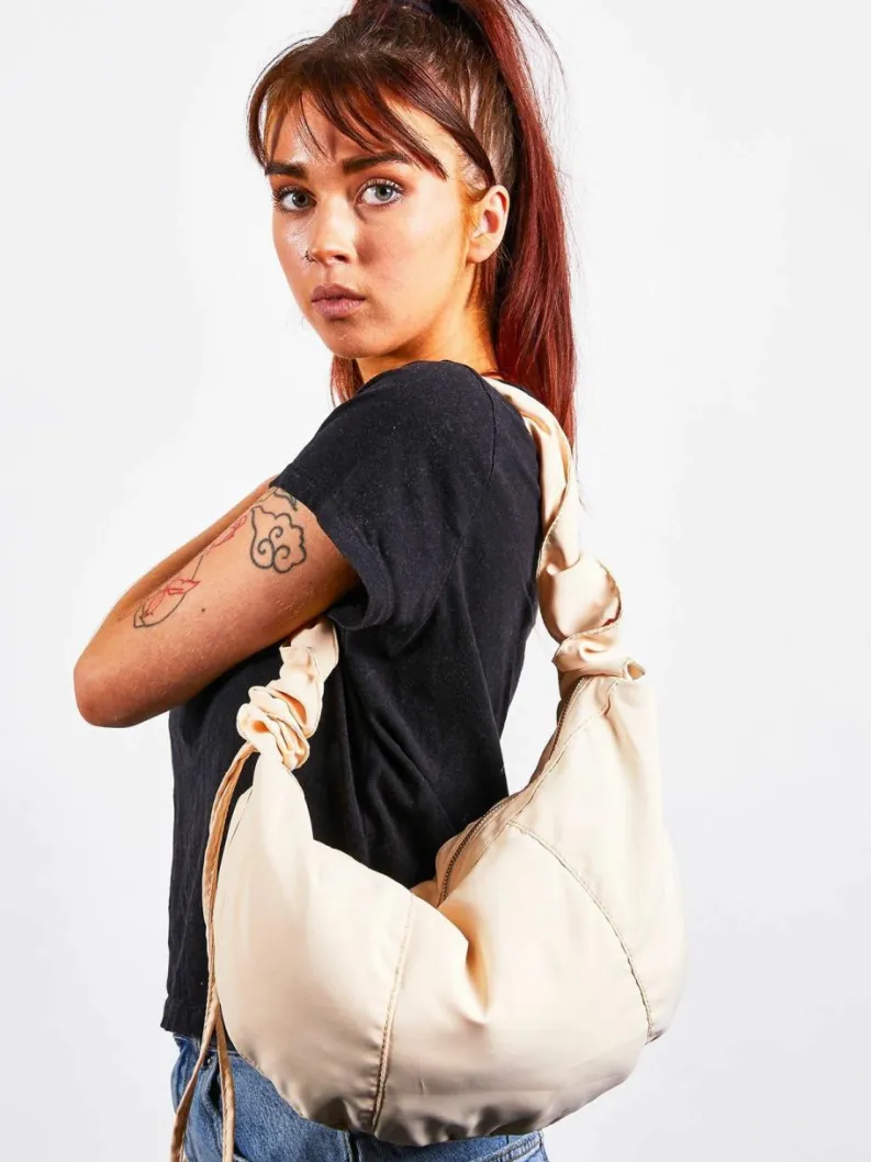 Clutch Bags*SVNX Soft Oversized Scrunchie Strap bag Off White