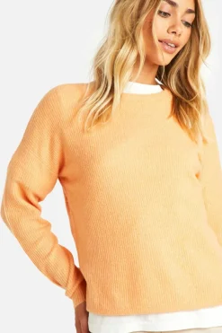 Jumpers*boohoo Soft Rib Knit Crew Neck Jumper orange