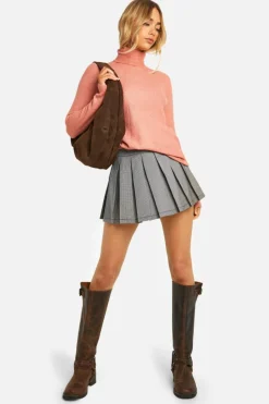 Jumpers*boohoo Soft Rib Knit Roll Neck Jumper coral