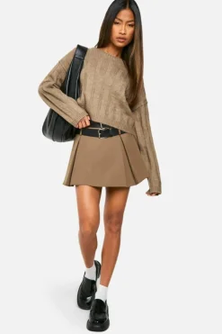 Jumpers|Jumpers & Cardigans*boohoo Soft Wide Rib Exposed Seam Crop Jumper mocha