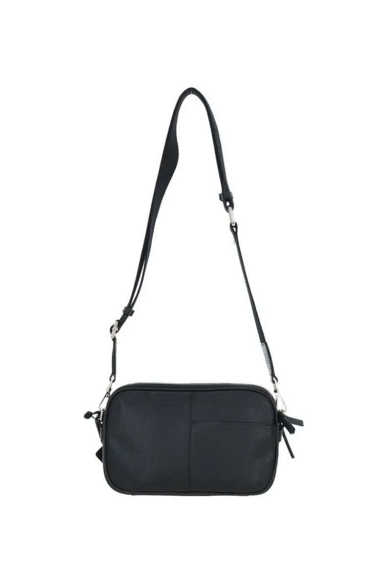 Cross-Body Bags*Ashwood Leather Sogno di Cuoio' Compact Twin Zip Crossbody Bag Black