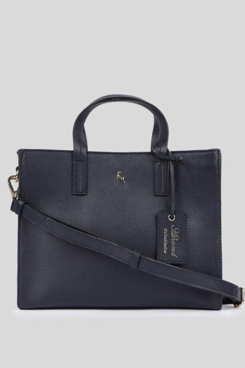 Cross-Body Bags|Tote Bags*Ashwood Leather Sogno di Pelle' Real Leather Tote Bag Navy