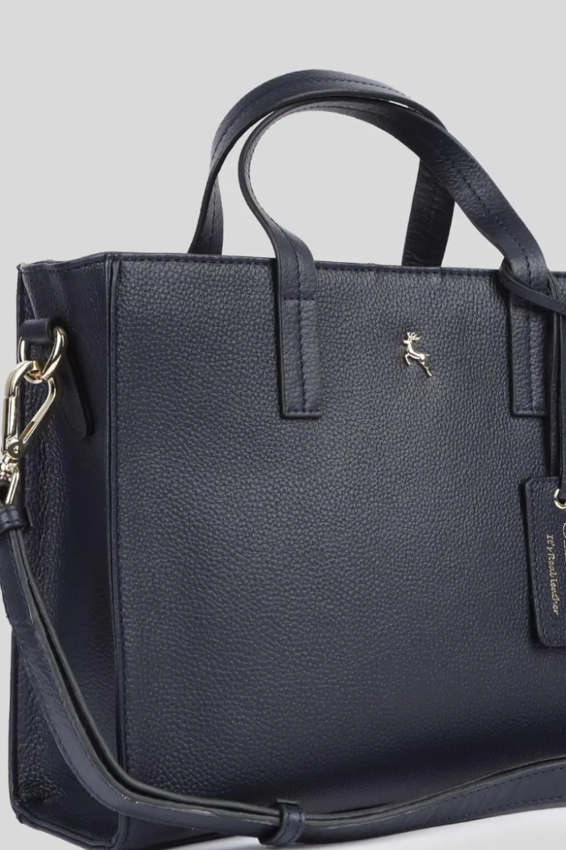 Cross-Body Bags|Tote Bags*Ashwood Leather Sogno di Pelle' Real Leather Tote Bag Navy