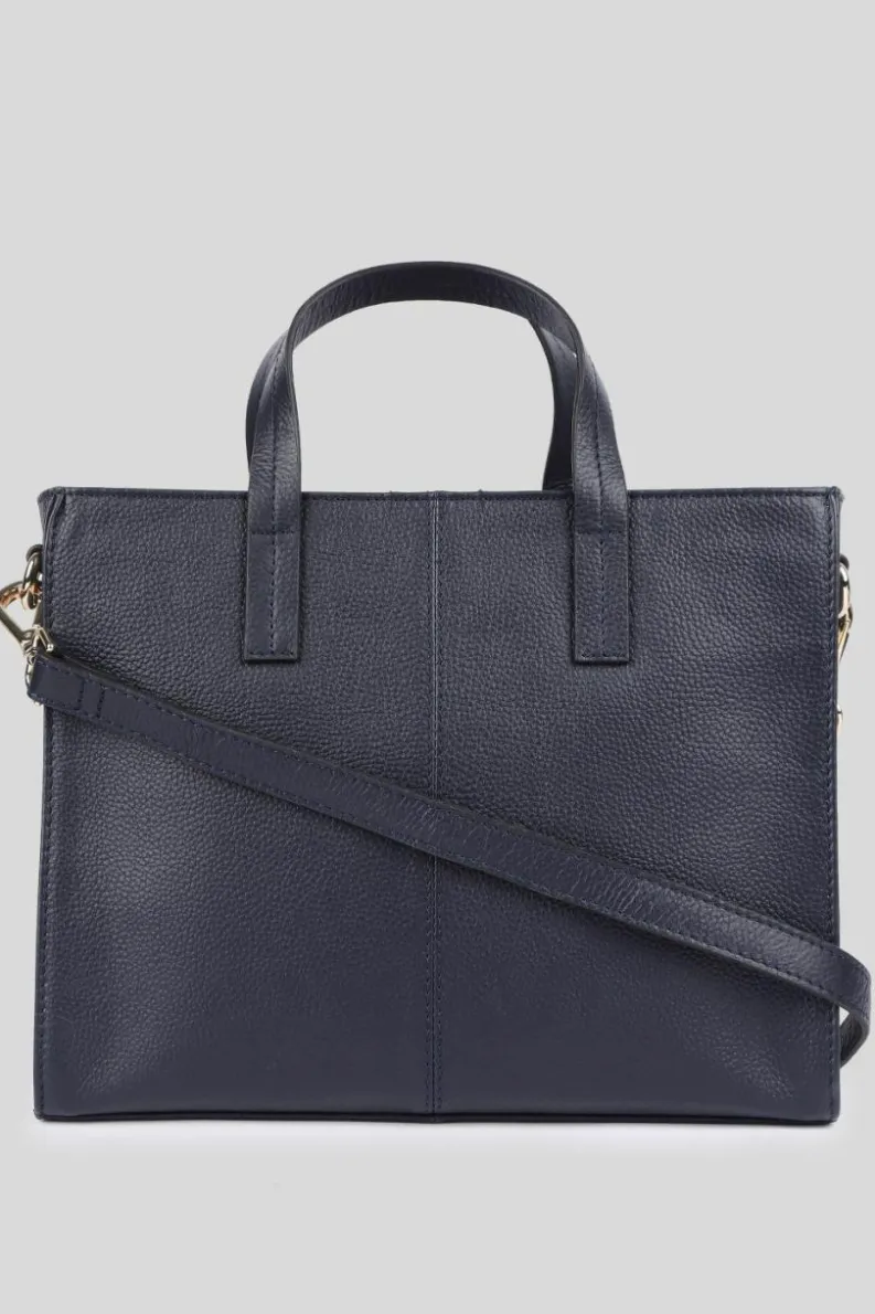 Cross-Body Bags|Tote Bags*Ashwood Leather Sogno di Pelle' Real Leather Tote Bag Navy