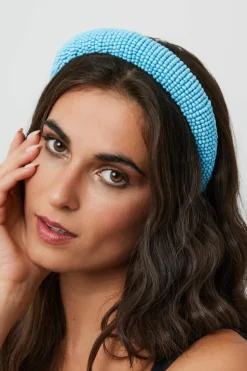 Hair Accessories*My Accessories London Solid Beaded Headband Blue
