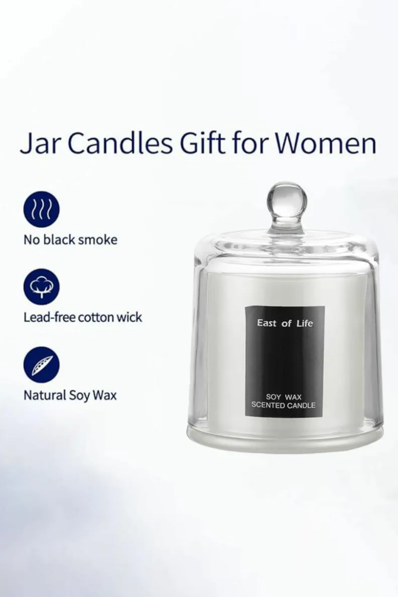 Candles & Diffusers|Candles*Living and Home Soy Wax Pear & Freesia Scented Jar Candle White