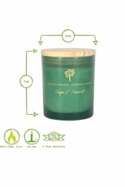 Candles & Diffusers|Candles*Nicola Spring Soy Wax Scented Candle - 130g - Sage & Seasalt Green