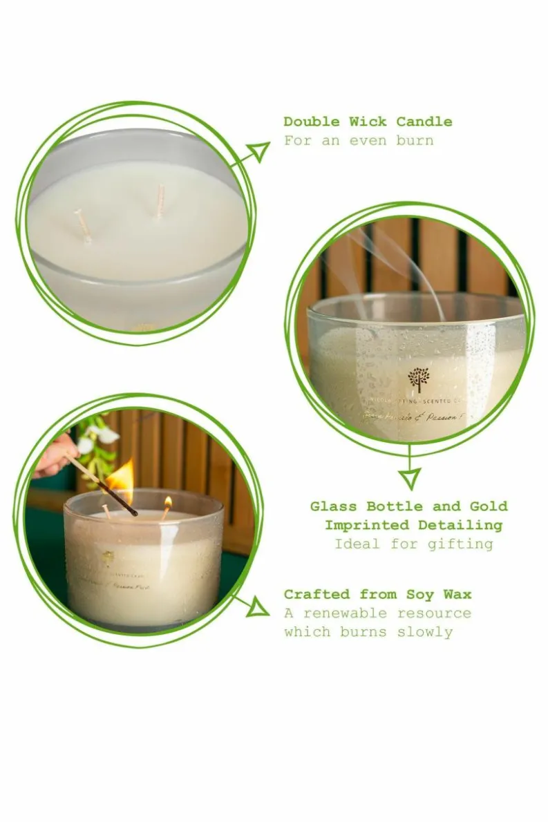 Candles & Diffusers|Candles*Nicola Spring Soy Wax Scented Candle 350g Green Pomelo & Passion Fruit Grey