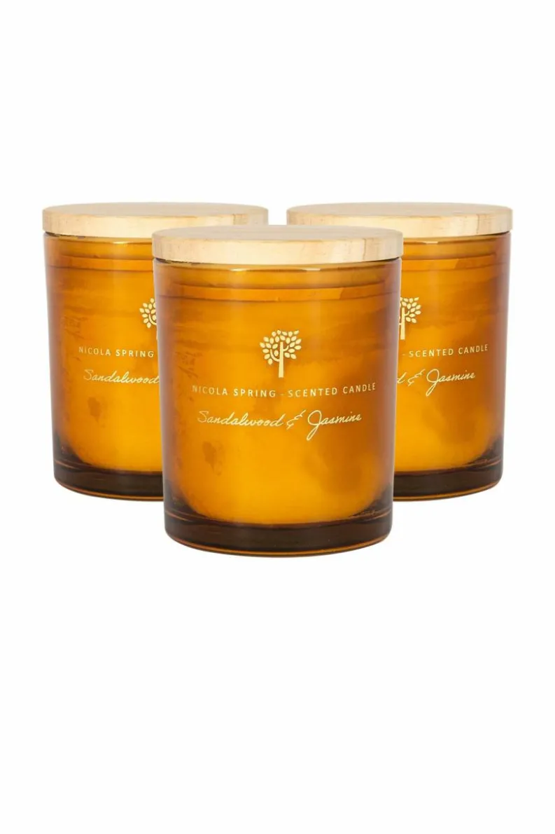 Candles & Diffusers|Candles*Nicola Spring Soy Wax Scented Candles - 130g - Sandalwood & Jasmine - Pack of 3 Orange