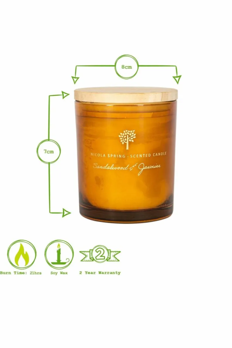 Candles & Diffusers|Candles*Nicola Spring Soy Wax Scented Candles - 130g - Sandalwood & Jasmine - Pack of 3 Orange