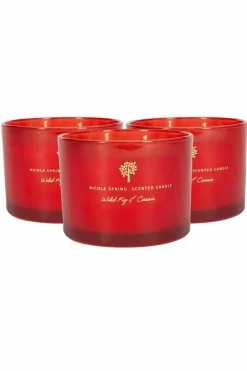Candles & Diffusers|Candles*Nicola Spring Soy Wax Scented Candles 350g Wild Fig & Cassis Pack of 3 Red
