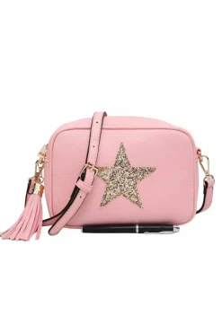 Cross-Body Bags|Handbags*Kitise Sparky Shiny Glitter Star Tassel Charm Crossbody Bag With Tassel Charm Pink
