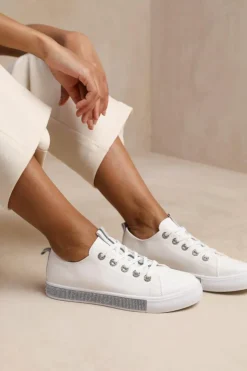 Trainers*Where's That From Splendor' Crystal Trim Trainers Silver