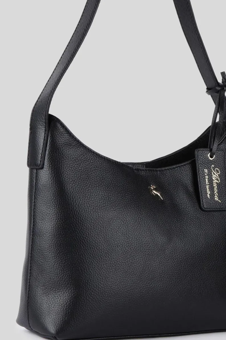 Cross-Body Bags|Handbags*Ashwood Leather Splendore di Milano' Real Leather Hobo Shoulder Bag Black