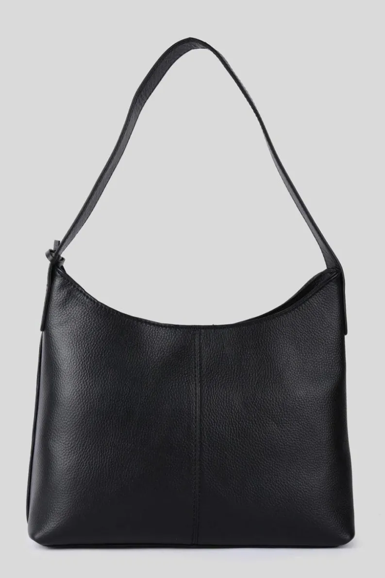 Cross-Body Bags|Handbags*Ashwood Leather Splendore di Milano' Real Leather Hobo Shoulder Bag Black