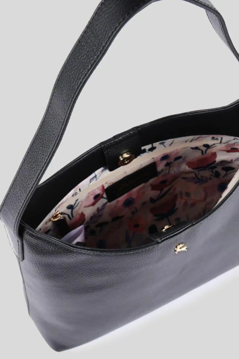 Cross-Body Bags|Handbags*Ashwood Leather Splendore di Milano' Real Leather Hobo Shoulder Bag Black