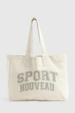 Handbags|Tote Bags*boohoo Sport Nouveau Slogan Tote Bag ivory