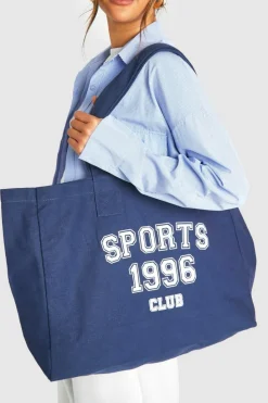 Handbags|Tote Bags*boohoo Sports Club Slogan Tote Bag navy