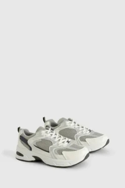 Trainers*boohoo Sporty Mesh Bubble Dad Trainers grey