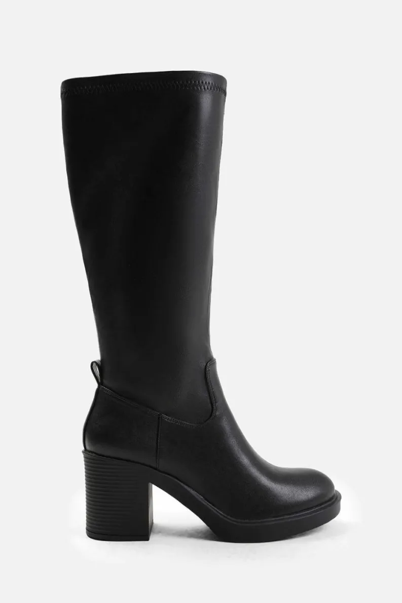 All Boots|Boots*Where's That From Spruce' Knee High Boot With Side Zip Black