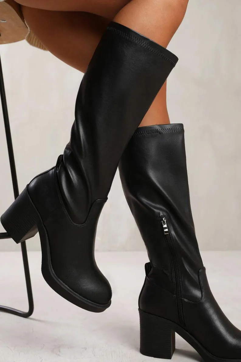 All Boots|Boots*Where's That From Spruce' Knee High Boot With Side Zip Black
